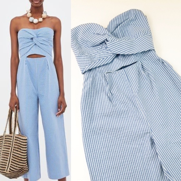 zara seersucker jumpsuit